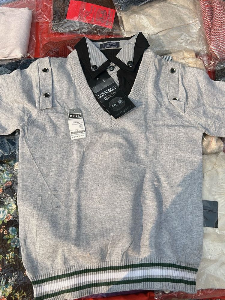 Stylish Grey Knit Sweater