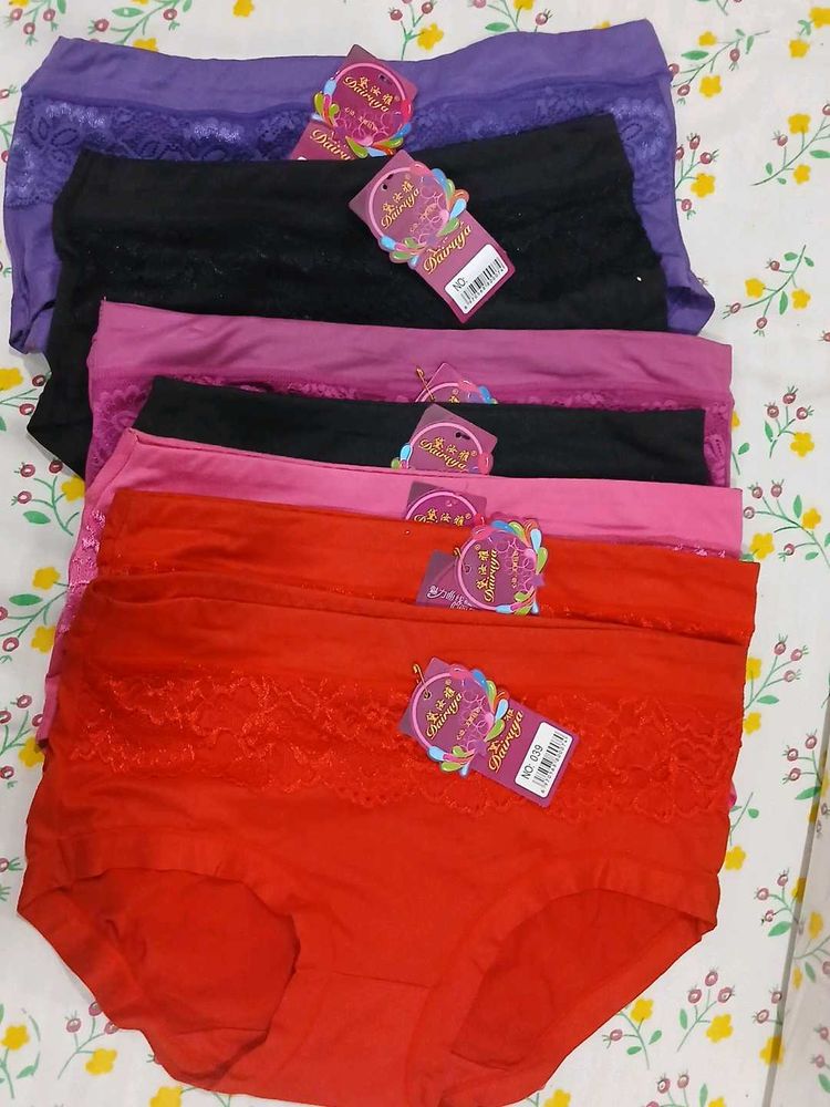 Colorful Lace Trim Panties