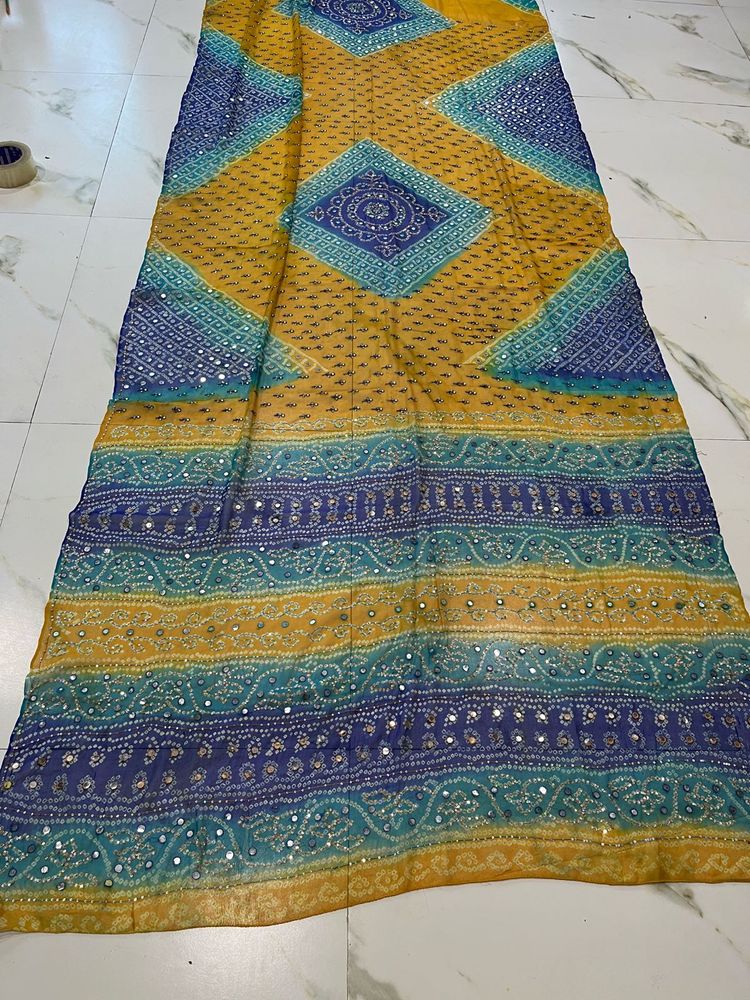 Pure Georgette With Stone Work