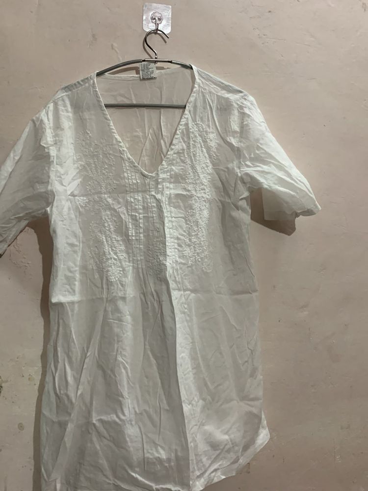 Summer Friendly Cotton Chikankari Kurta
