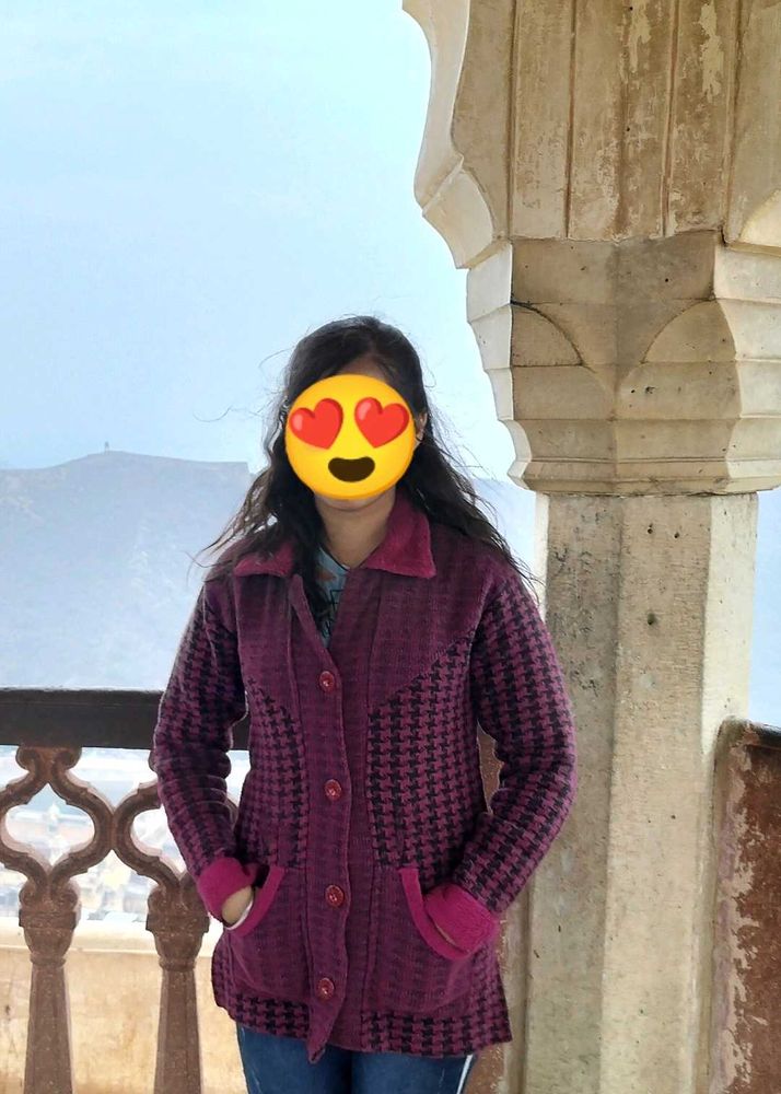 Burgundy  Cardigan+ Gift 🎁