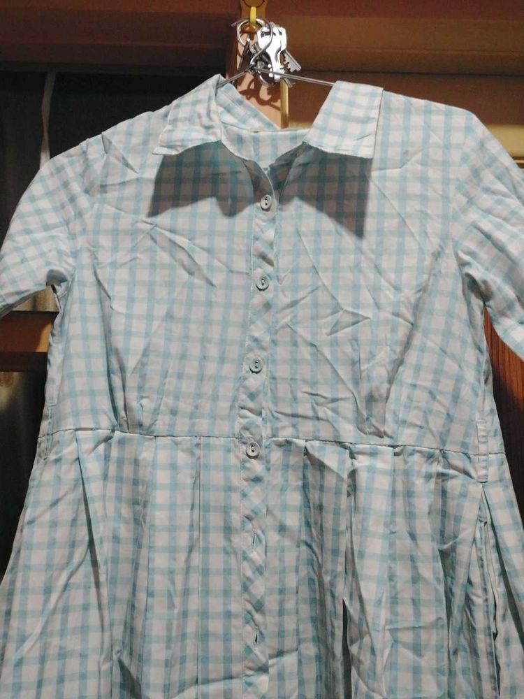 Checkered Shirt Dress