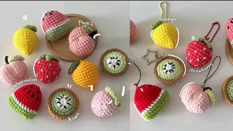 Crochet Cute Fruit Charms/ Keychain