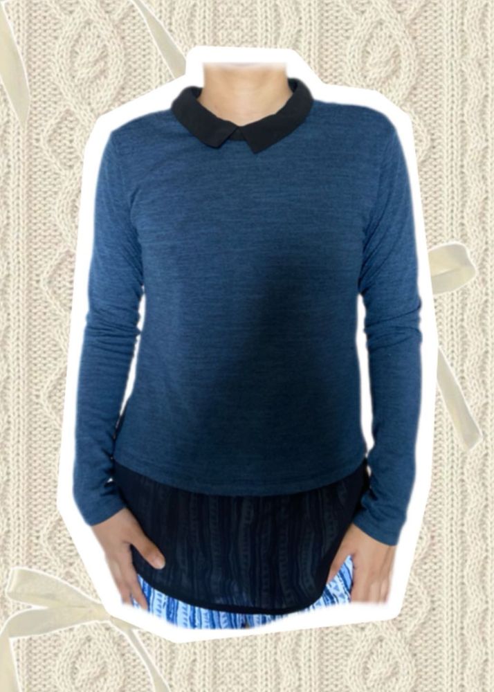 Blue Long Sleeve Top
