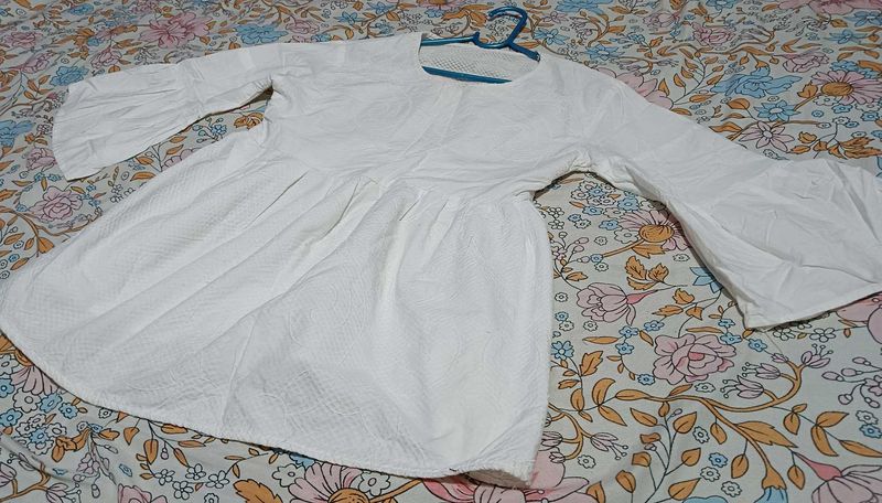 White Bell Sleeve Top