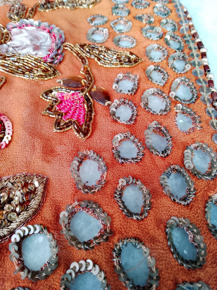 Pure Khaddi Georgette Dupatta With Work All Over