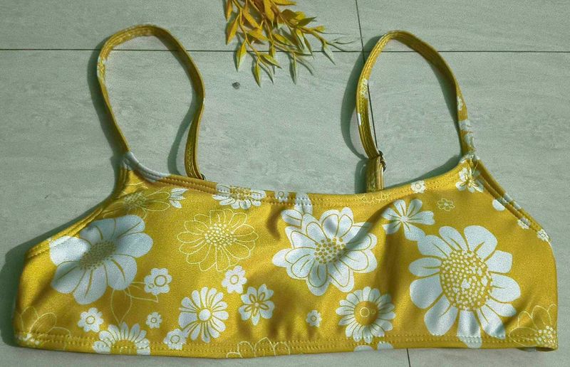Floral Yellow Bikini Top