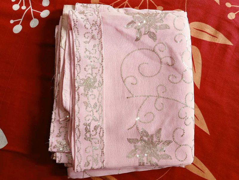 Georgette Pink Saree