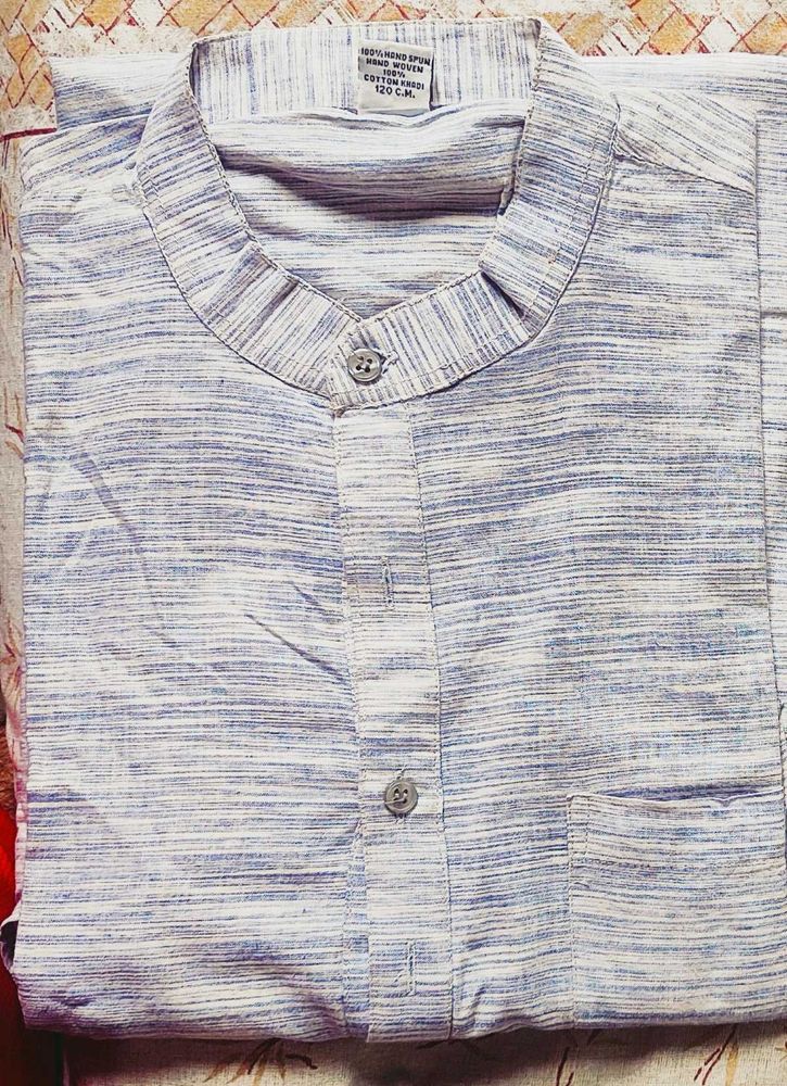 Striped Mandarin Collar Kurta