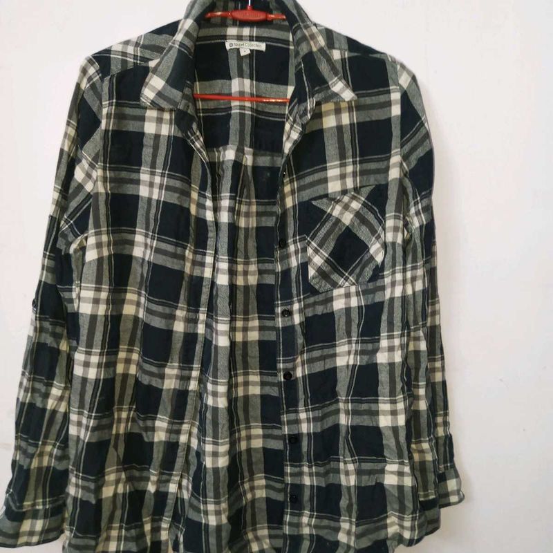 Black Chek Shirt Wimens