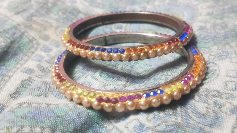 Colorful Beaded Bangles (Set of 2)