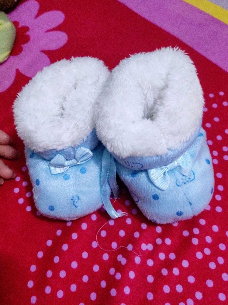 5 Baby Blue Booties - Infant Shoes