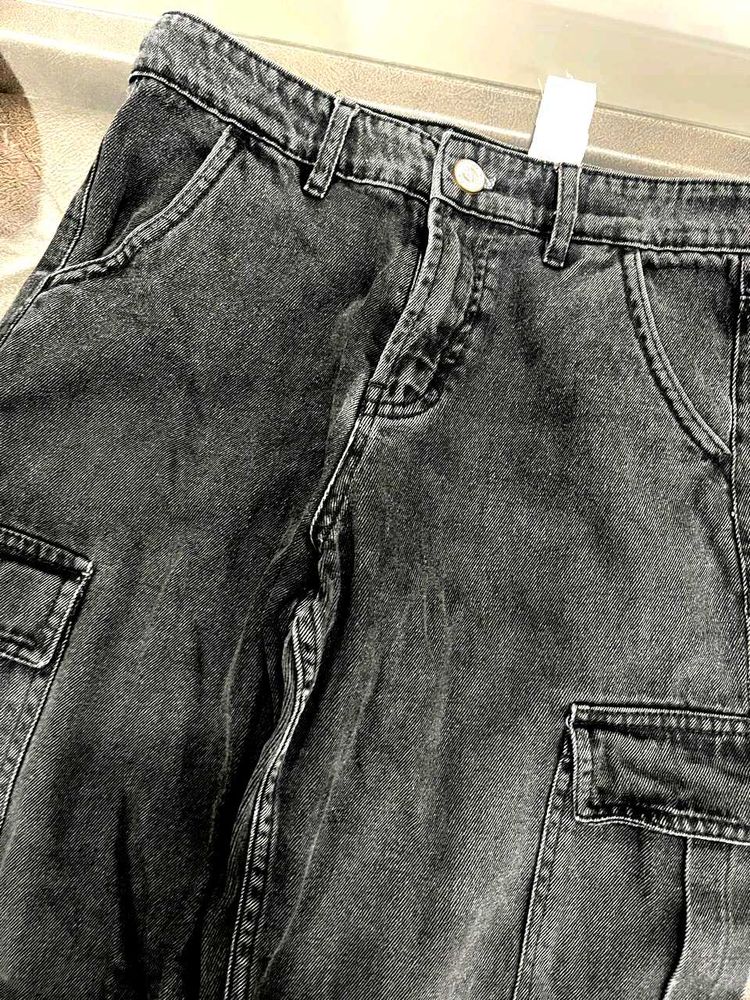 Gray Cargo Jeans