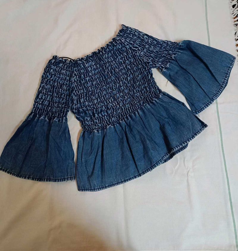 Denim Off-Shoulder Top