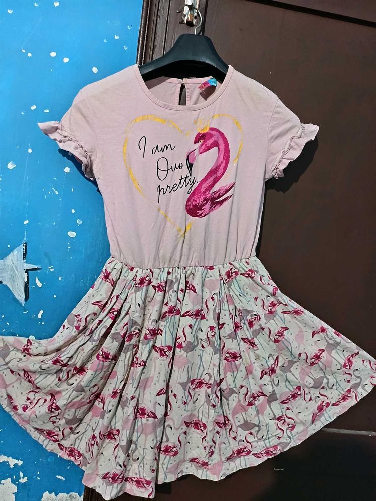 Beautiful Pink Flamingo Princess Frock