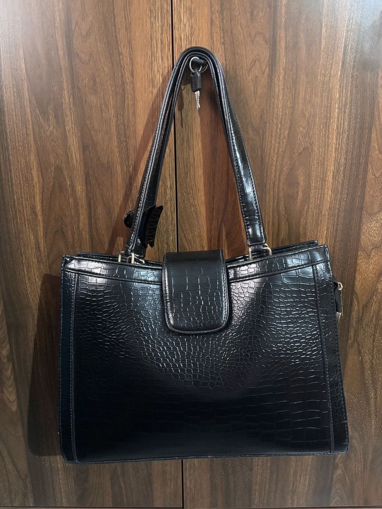 Stylish Black Tote Bag