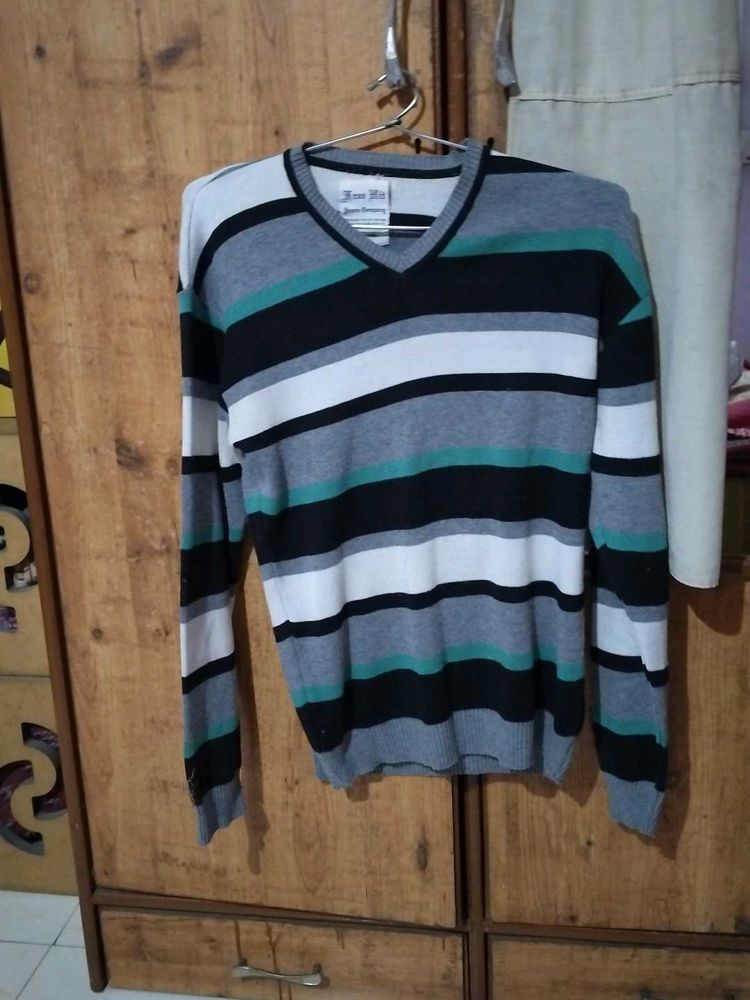 Striped V-Neck Sweater