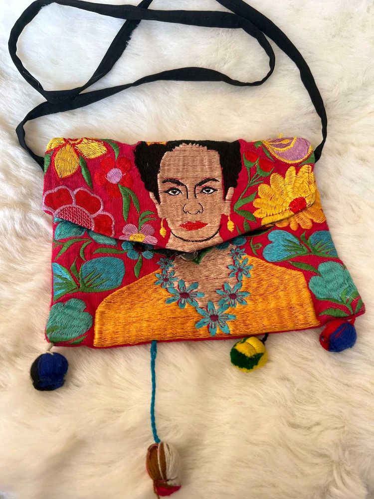Frida Kahlo Embroidered Crossbody Bag