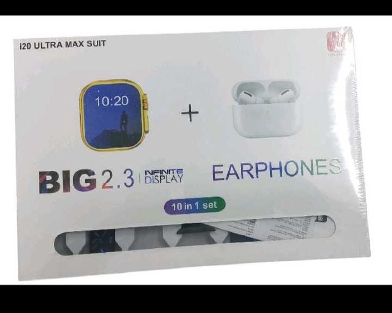 i20 Ultra Max Suit Smartwatch &amp; Earphones