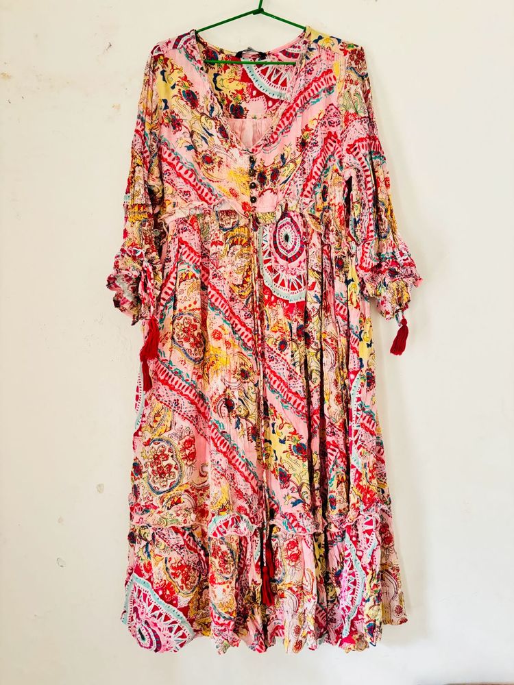 Pink Colour Alankar Printed Western Dress🌸🌷