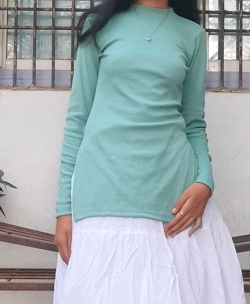 Mint Green Long Sleeve Top