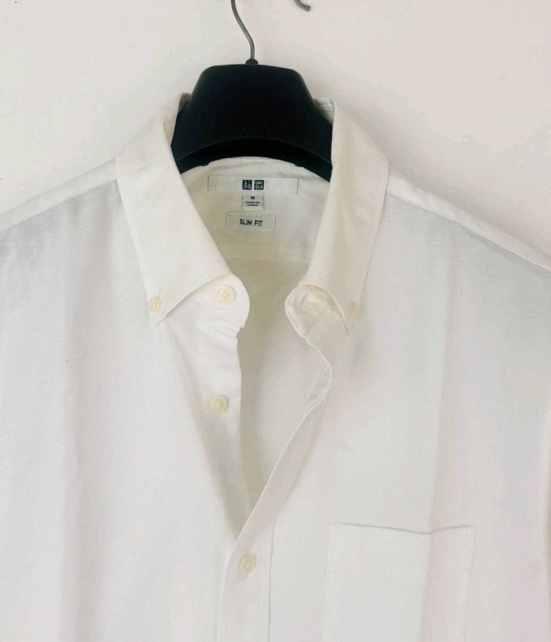 Uniqlo Slim Fit White Oxford Shirt