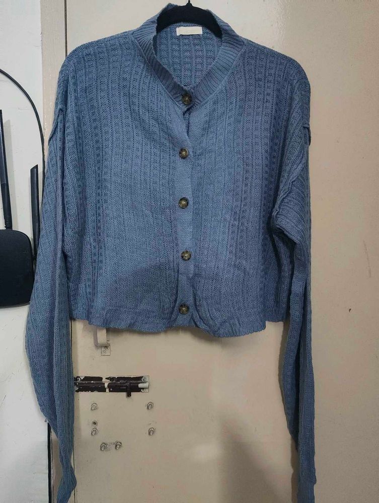 Blue Knit Cardigan