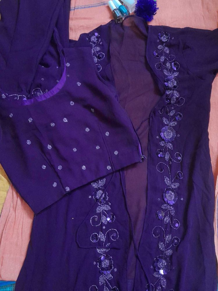 Purple  Indo Western 3pieces