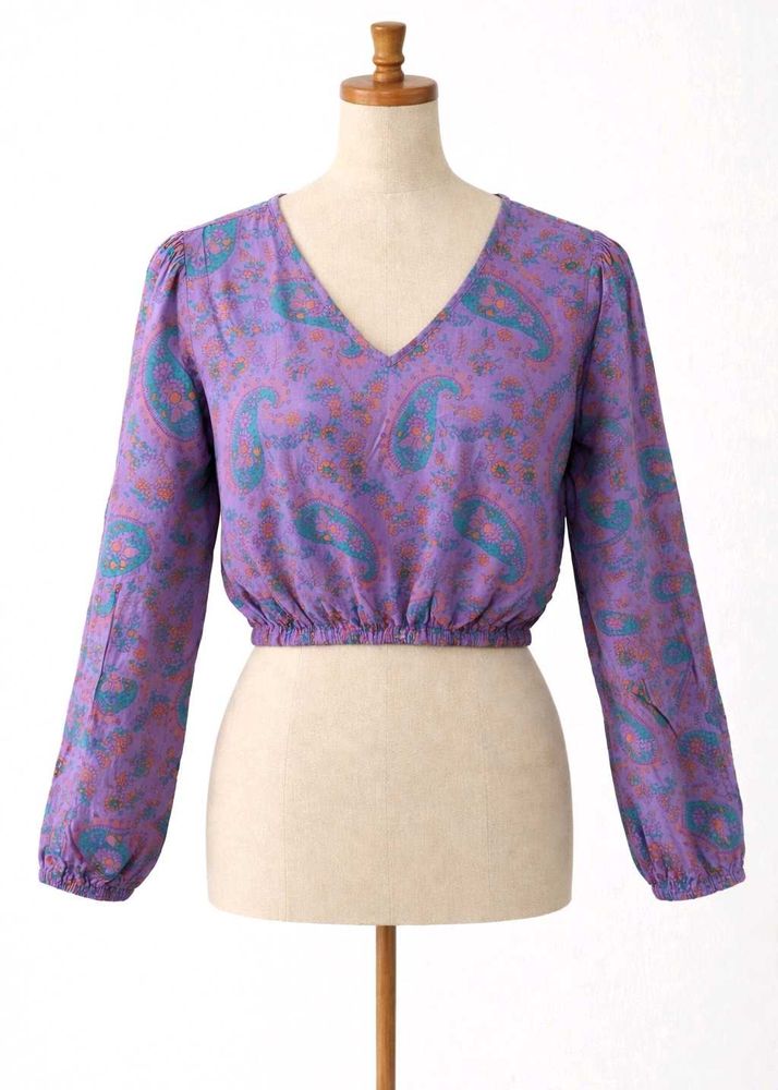 Paisley Print Crop Top XS size