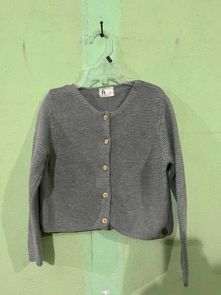 Cute Grey Knit Cardigan