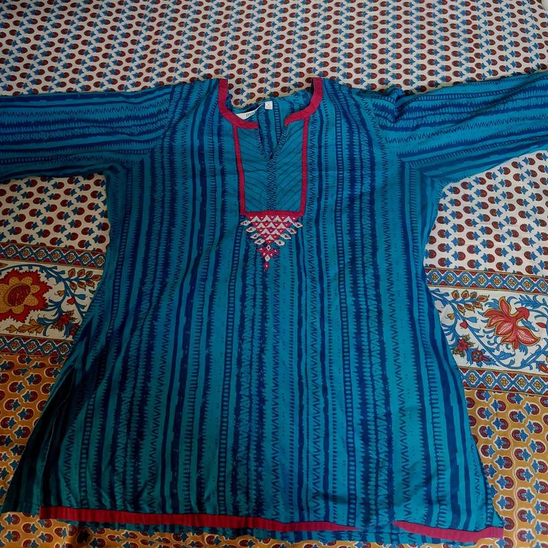 Blue Striped Kurta