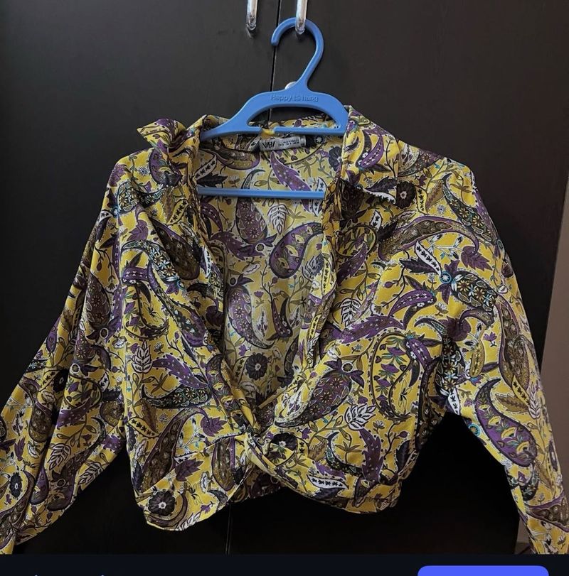 Paisley Print Crop Top