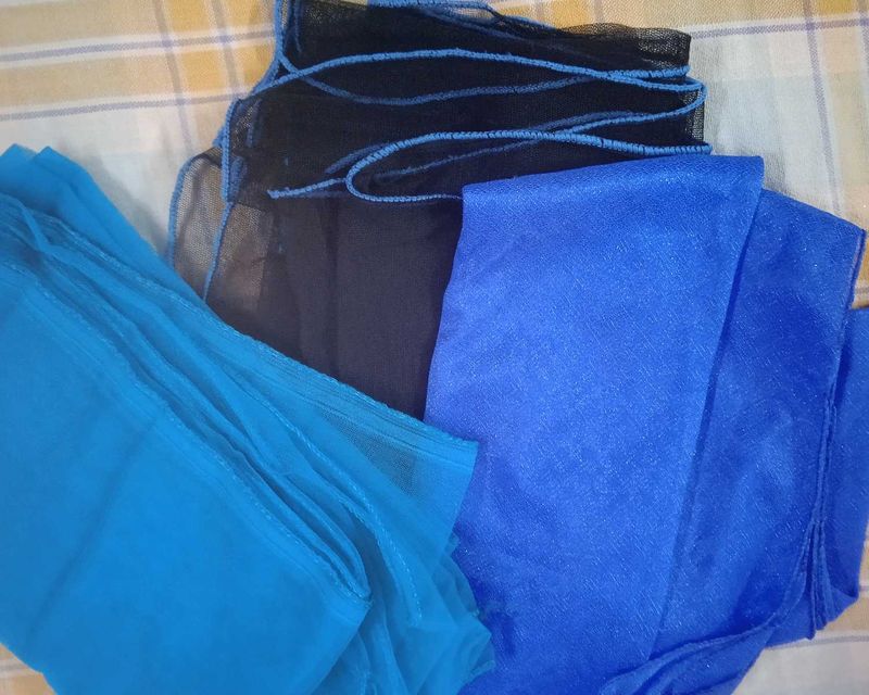 small girls net dupatta pack of 3.