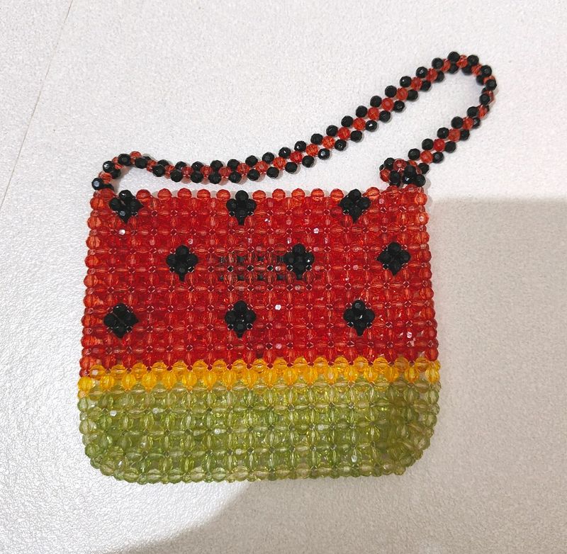 Luxurious Multicolored Beads Open Mini Bag