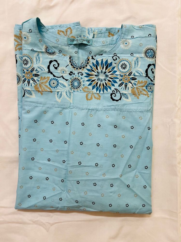 Cotton Light Blue Tunic - Unused in size M - L