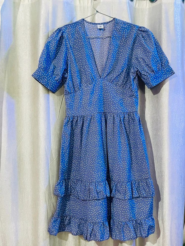 Frill Layer Polka Dot Floral Dress