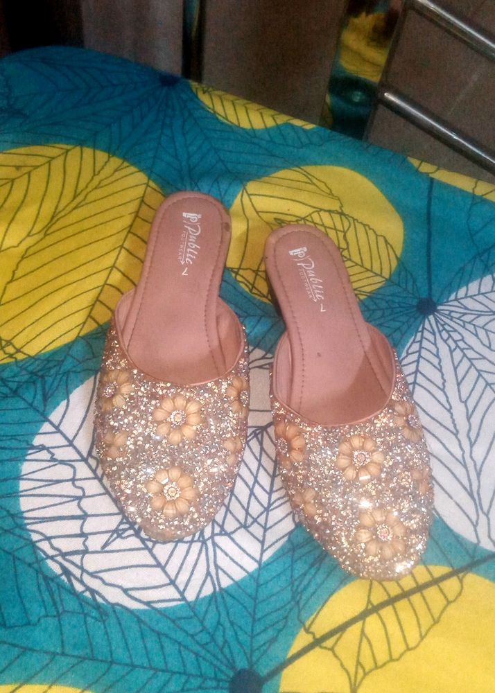 Beautiful Stone Work Ballerina Sandals
