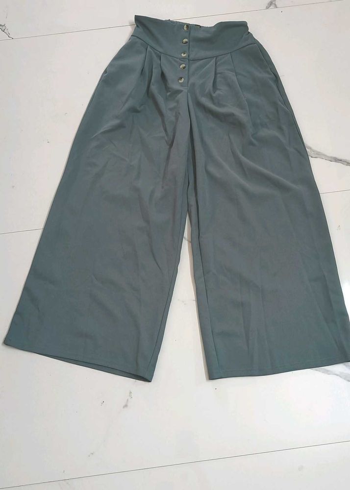 Wide Leg Button Pants