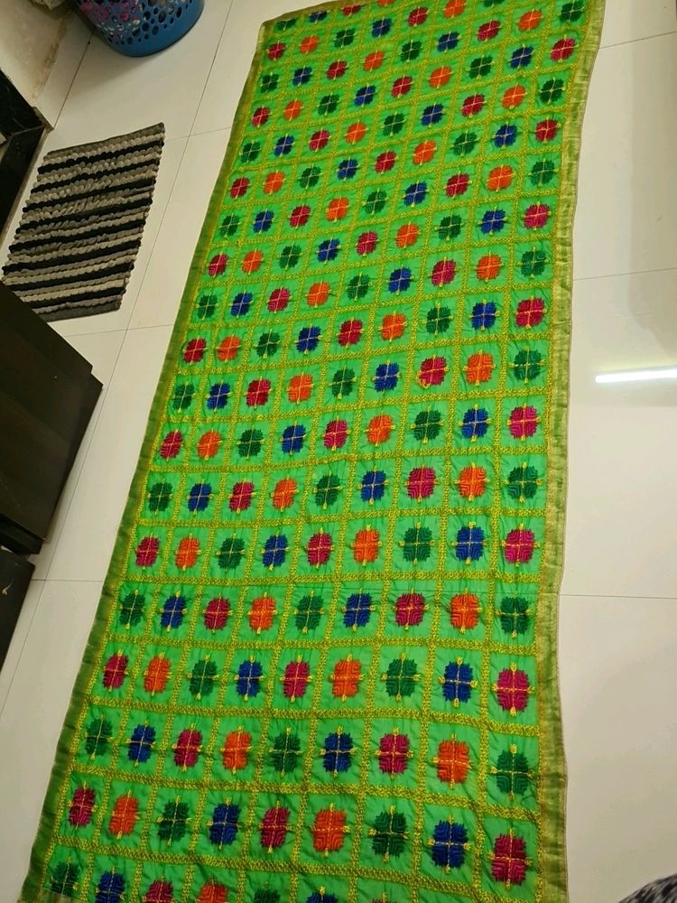 Heavy Green Color Duptatta For Ladies Embroidery