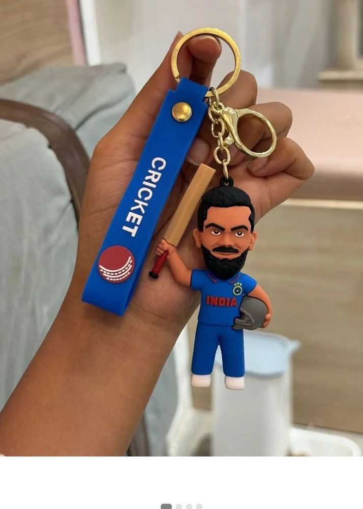 Virat kohli cute silicone rubber keyring