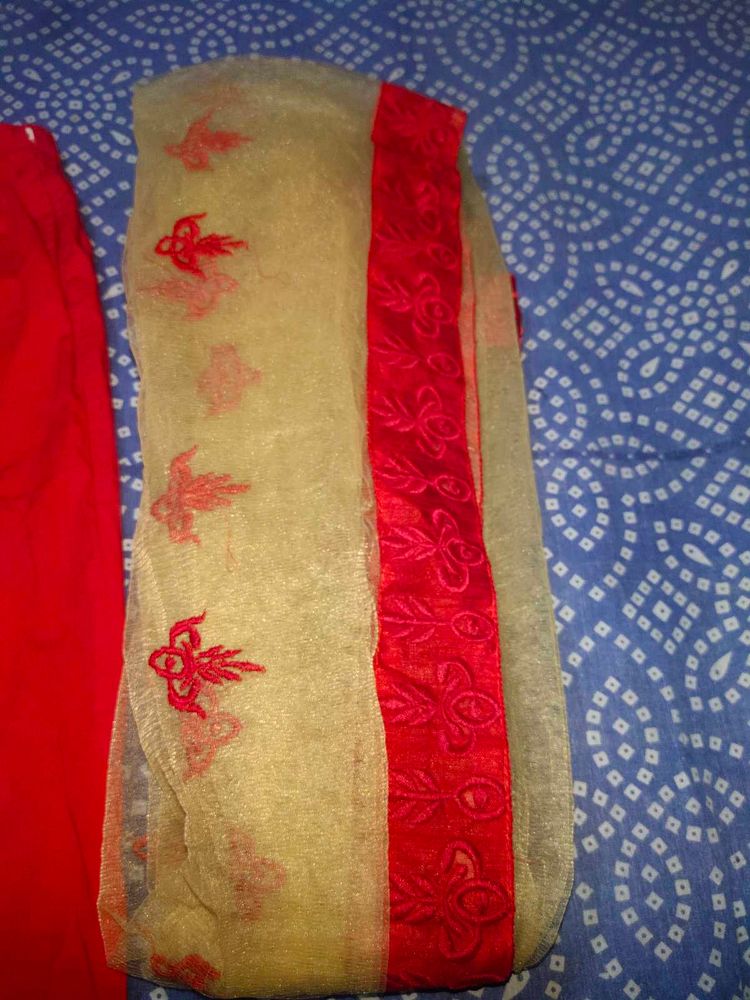 Dwomen Party Wear Embroidary Net Dupata