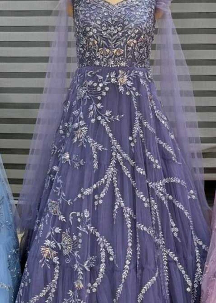 Elegant Purple Ethnic Gown