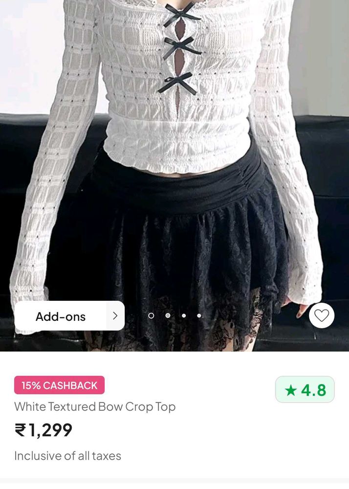 White Bow Crop Top