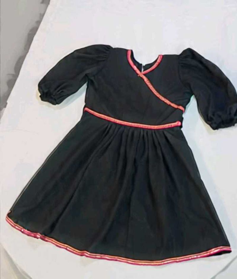 Stylish Black Dress with Trim