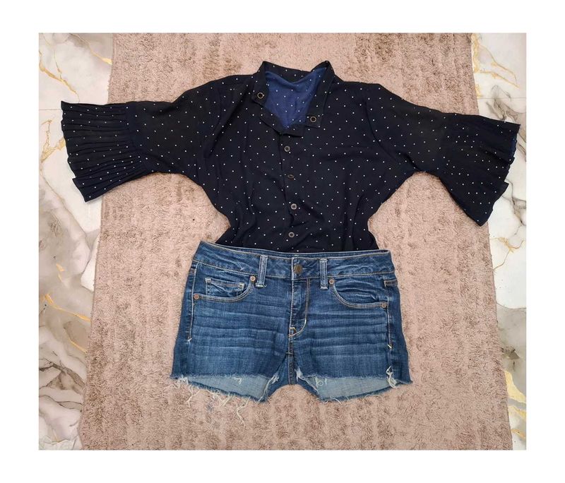 Polka Dot Black Top