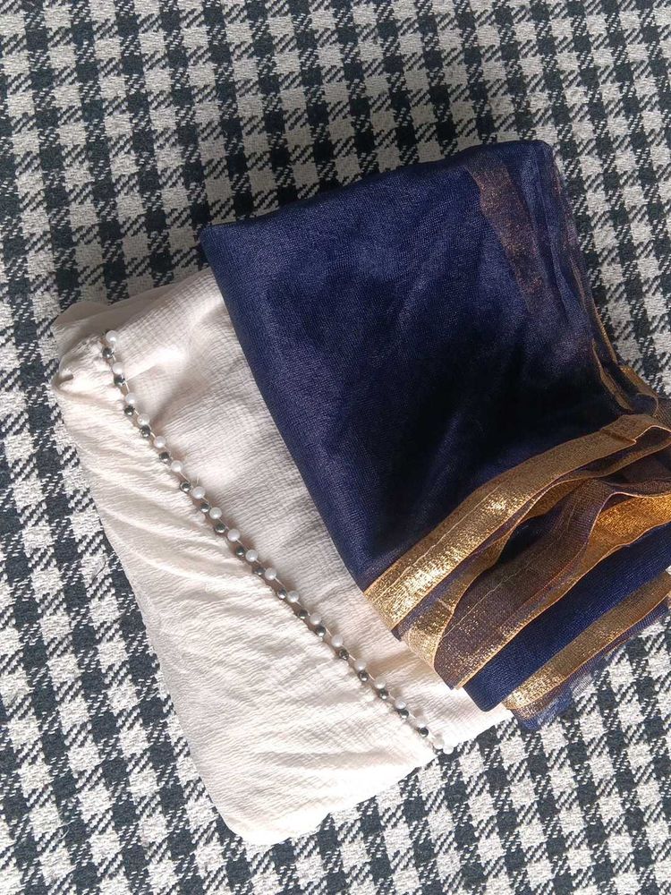 2 Dupatta Set (BLUE 💙 &amp; 🤍 WHITE)