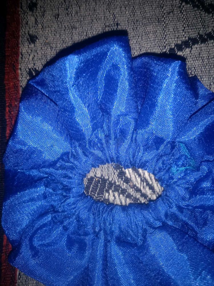 Blue Floral Scrunchie