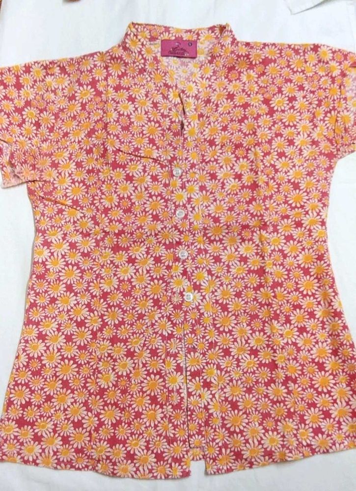 Floral Print Button-Down Shirt
