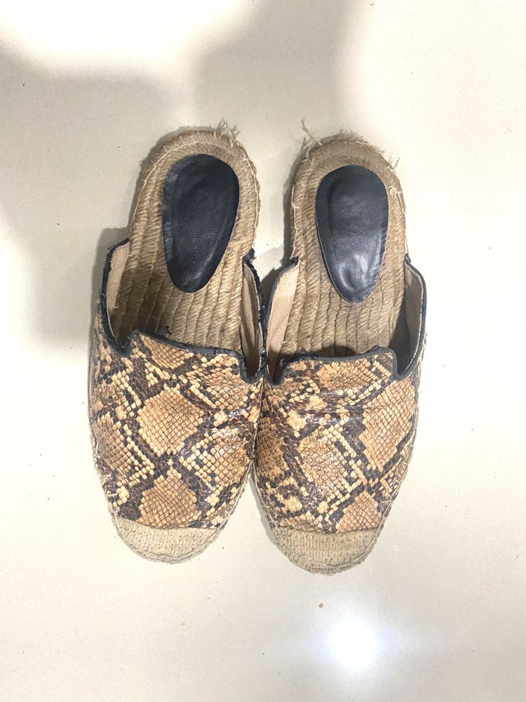 Snake Print Mules