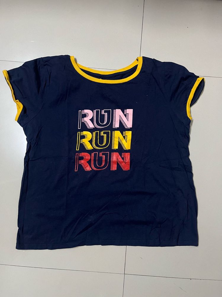 Navy Blue Printed T-shirt